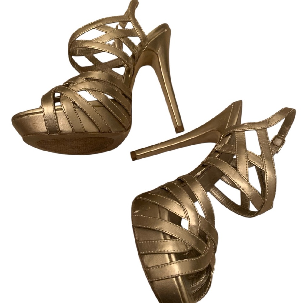 ALDO Women's Elegant Gold Heels - Picture 8 of 8